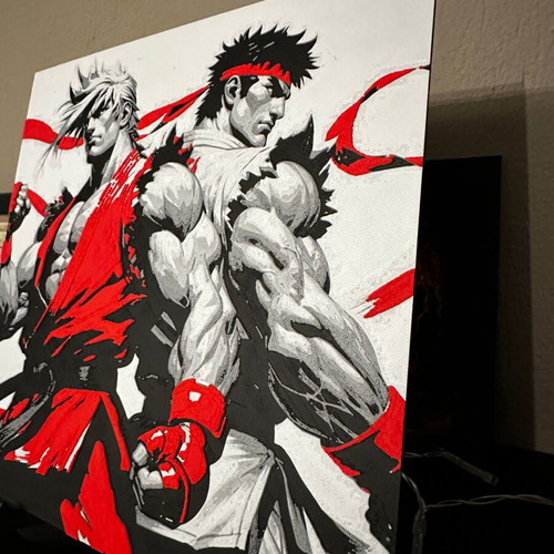 3D embossed image Ken and Ryu from Streetfighter, new