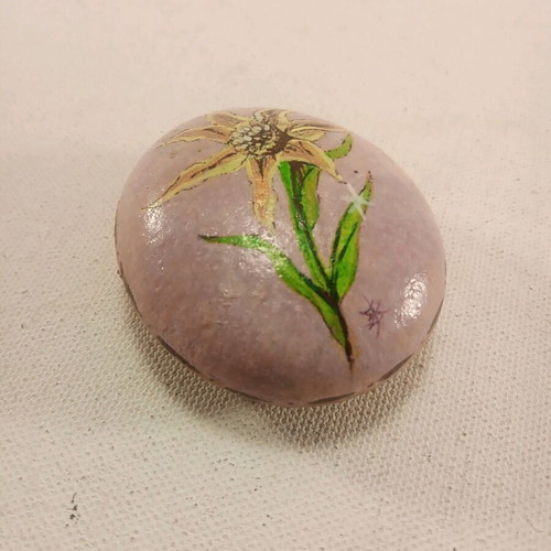 Painted stone with narcissus flower theme, 5cm, made to order