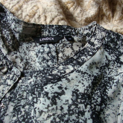 Silk shirt with long sleeves Lindex new, size M, gray and black