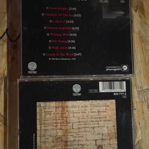 Black Sabbath CDs Heaven and Hell + Mob Rules, early Vertigo editions