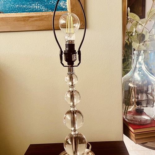 Vintage Lucite Table Lamp, Mid-Century Modern, 56 cm