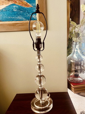Vintage Lucite Table Lamp, Mid-Century Modern, 56 cm