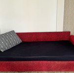 Sofa bed 4-seater used, red