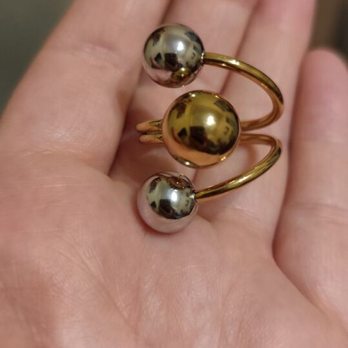 Ring silver and gold stainless steel new
