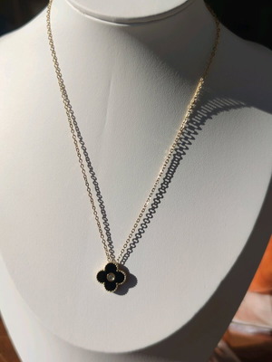 Ατσάλινο κολιέ καινούργιο σε δύο σχέδιο, μαύρο και χρυσαφί