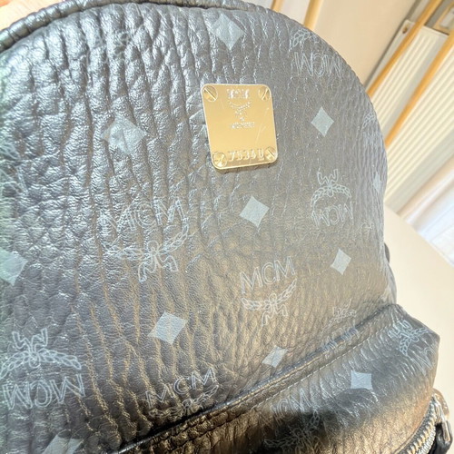 Mcm backpack used, medium size, black and brown