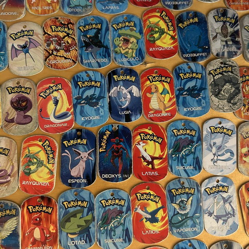 Pokemon metal tags used, about 190 from 2004
