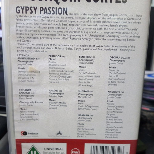 Joaquin Cortes In Celebration Of Gypsy Passion VHS Tape