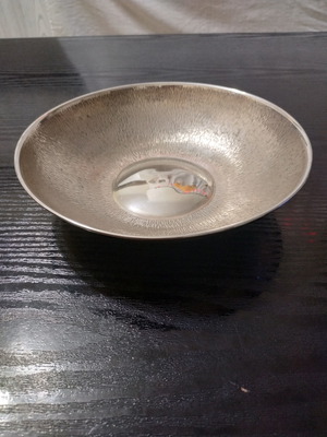 Handmade silver bowl used, 1950s era, with 925 hallmark
