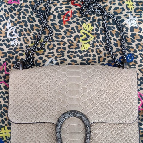 Vimoda women's leather evening bag like new, beige