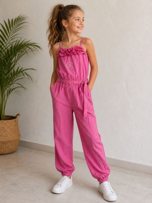 Mini Raxevsky girls' pink summer jumpsuit 10 years like new