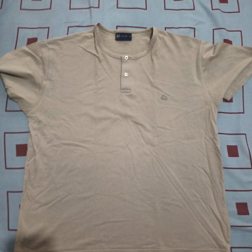 Dur men's shirt with buttons used, brown, size large