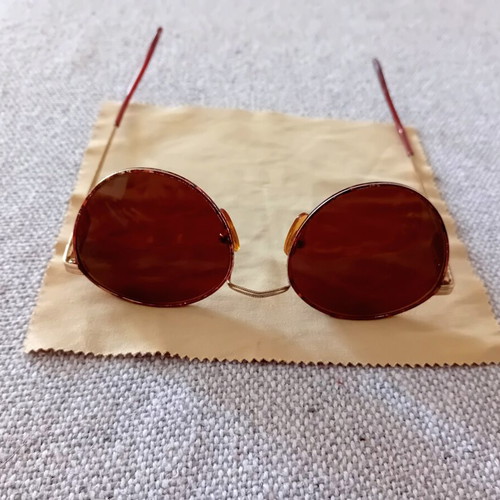 Marko Polo Venezia women's sunglasses, metal frame, brown and gold