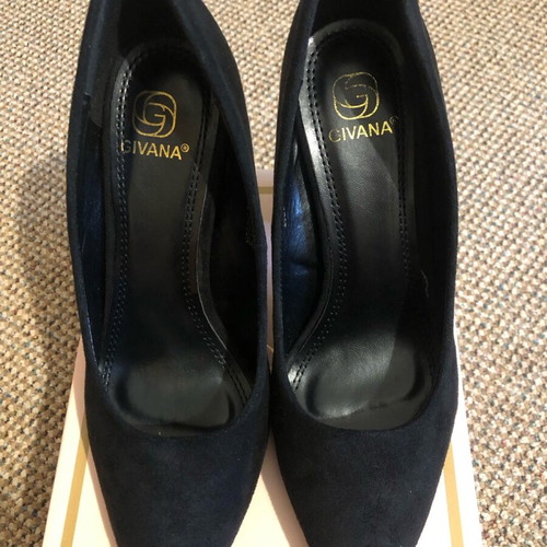 Velvet pumps new 10 cm black size 38