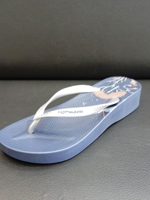 Platform flip-flops with silver straps