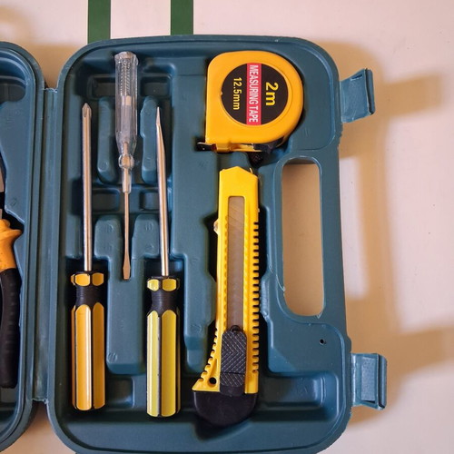 Tool set in plastic carrying case new
