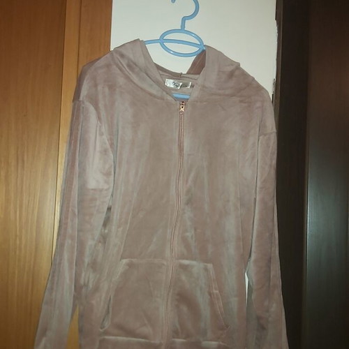 Velvet cardigan soft pink, like new, sizes L-XL