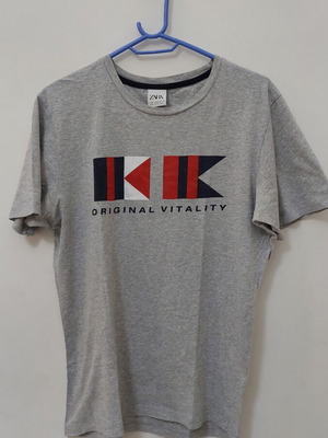 Zara men's t-shirt size S like new, gray multicolor