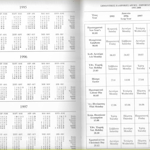 Diary 1996 Iera Megisti Moni Vatopaidiou Agion Oros like new