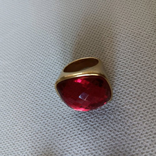 Jewelry set shiny ring size 9 and red wine color earrings new
