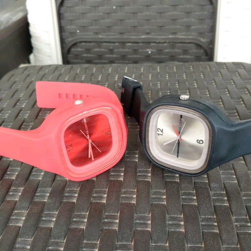 Wristwatches new, black and red, silicone straps