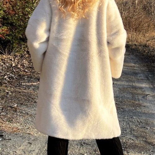 Midi eco-friendly reversible fur coat new with mouton lining