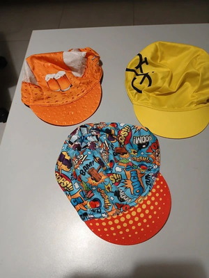 Set of 3 used cycling caps without damage