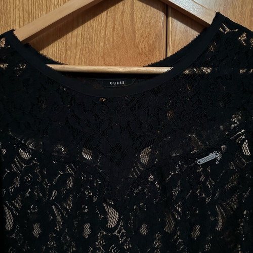 Guess dress XS black with beige lining like new