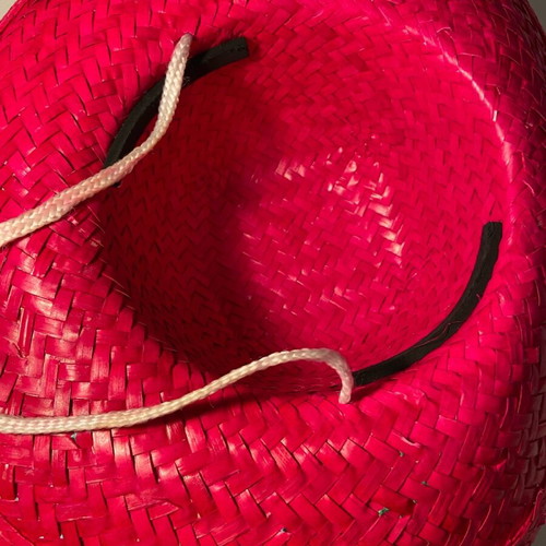 Fuchsia hat hand-painted unique, adjustable size