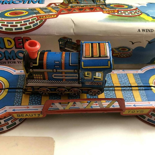 Wind-up toy trains Ananiadis and tin, used, set of 3