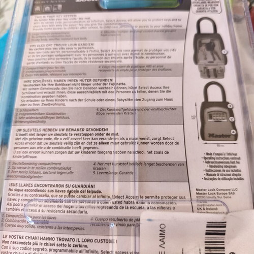 Master Lock padlock with key storage and combination