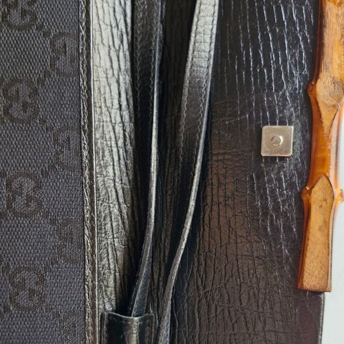 Gucci GG Bamboo Bar bag, vintage black canvas crossbody