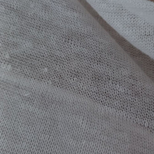Linen blouse new, white, with subtle side and back transparencies, size XL