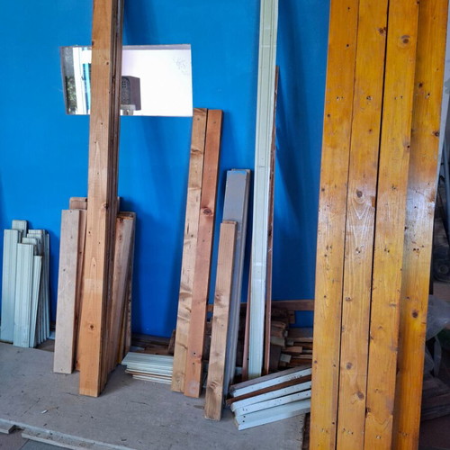 Wooden planks and tongue and groove planks, used