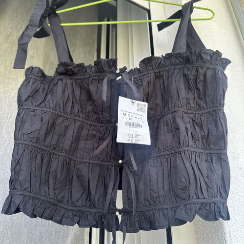 Zara Black Top Size M New