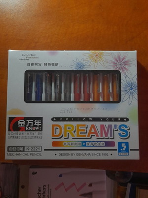 Mechanical pencil set new, missing one pencil, with leads