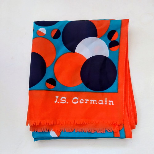 Vintage J.S.Germain long scarf 70s Op-Art style, like new