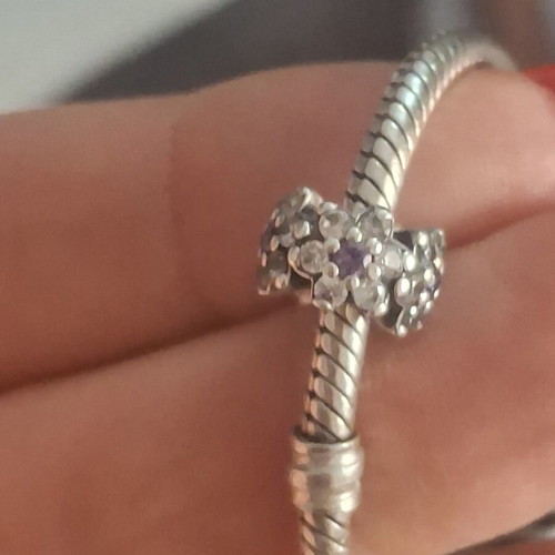 Pandora charm divider with purple and clear cubic zirconia, like new