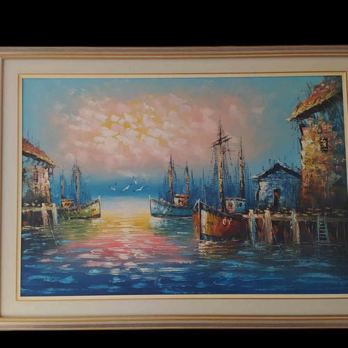 Framed painting used, size 79x110 cm