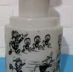 Vintage ceiling light used with Disney characters, glass