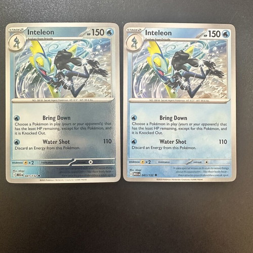 Inteleon 041/132 Mega Evolution Pokemon cards, normal and reverse