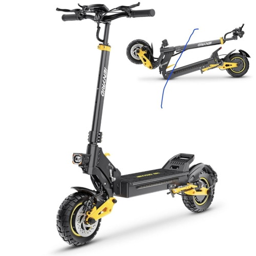 Ootd T10 electric scooter, 13.5Ah, foldable, black and yellow