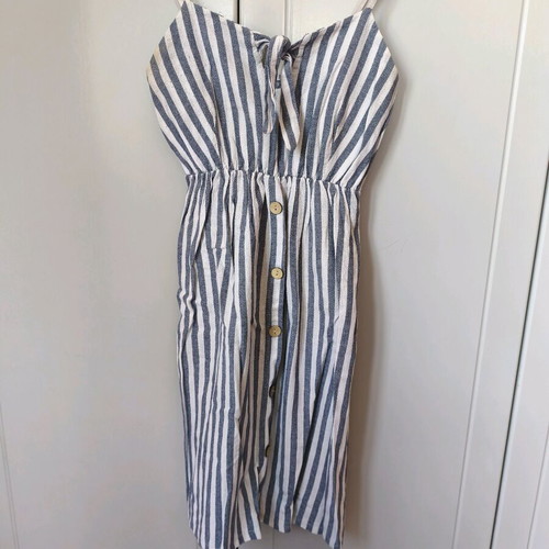 Mini striped dress used, white and blue, size S-M