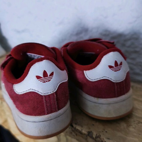 Adidas Campus sneakers used, red suede unisex size 27