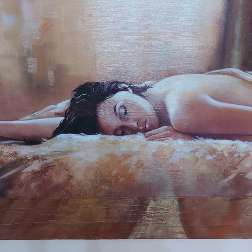Canvas painting 60×140 like new with embossed frame