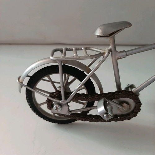 Vintage metal bicycle handmade used, 23cm decorative piece