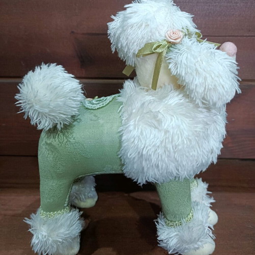 Trimar poodle fabric doll new, greenish