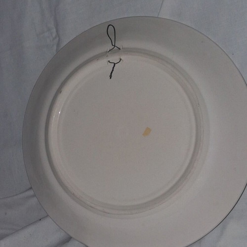 Vintage Greek Ceramic Plate 31.5 cm, Handmade Crackle Glaze, Rhodian Aegean Style