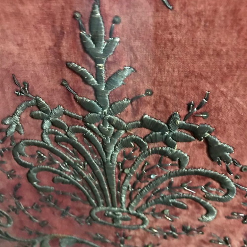 Vintage embroidered textile painting used 75x127 cm