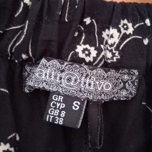 Pants Attrattivo small size black and white, like new, viscose